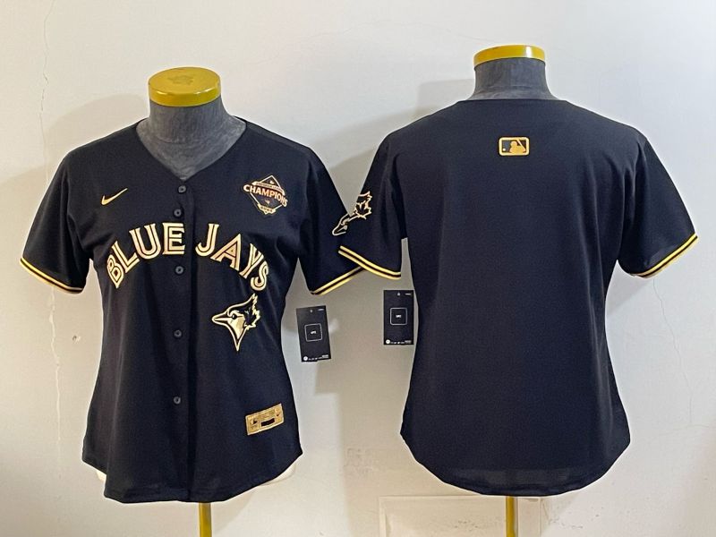 Women Toronto Blue Jays Blank Black Gold Game 2026 Nike MLB Jersey style 01